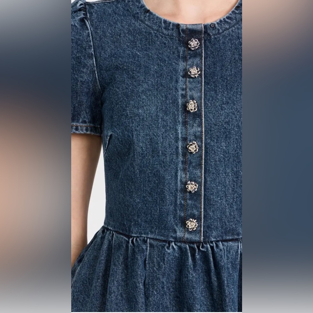 SELF-PORTRAIT 
Lace Collar Denim Mini Dress size 10 NWT - Picture 4 of 6
